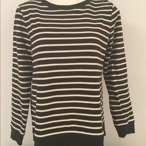 Lands End Striped Black & White Sweater